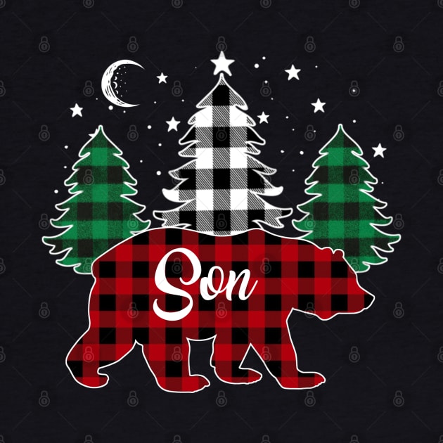 Son Bear Buffalo Red Plaid Matching Family Christmas by Marang